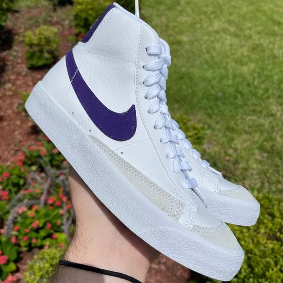 Nike | Shoes | Nike Blazer Mid Purple Swoosh | Poshmark